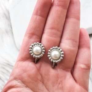 Vintage Floral Clip-On Earrings